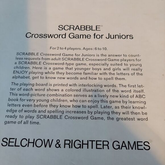 Vintage 1975 SCRABBLE Crossword Game for Juniors, - Picture 5 of 7